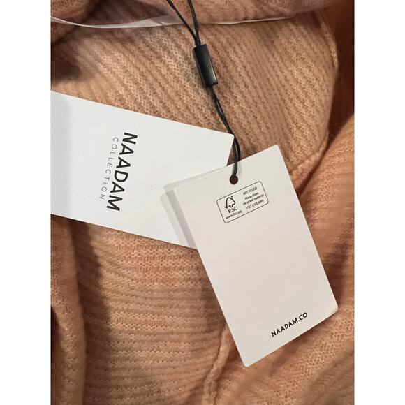 Naadam Ribbed Cocoon Cashmere Cardigan Sweater Desert Pink L - Picture 13 of 13